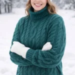 Featured thumbnail for Pull torsadé unisexe Simons, turquoise vert