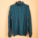 Thumbnail for Pull torsadé unisexe Simons, turquoise vert
