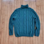 Thumbnail for Pull torsadé unisexe Simons, turquoise vert