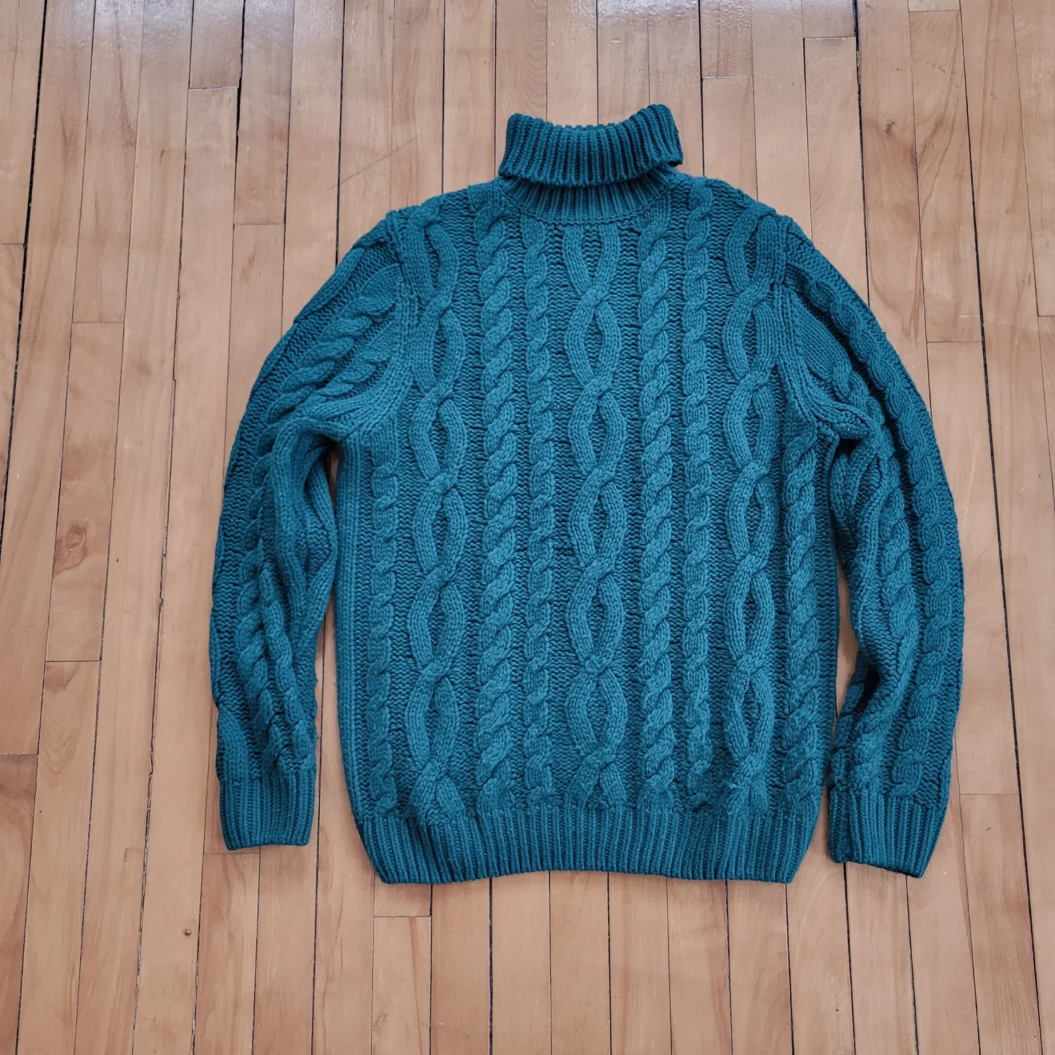 Image for Pull torsadé unisexe Simons, turquoise vert