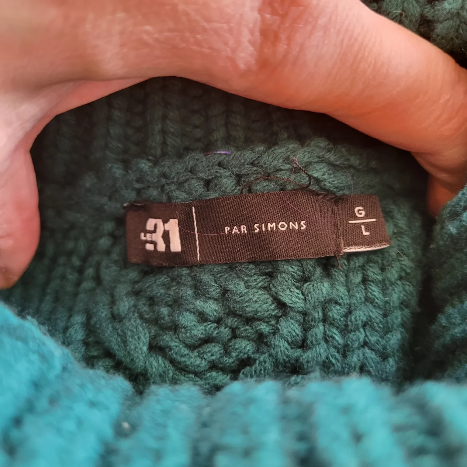 Image for Pull torsadé unisexe Simons, turquoise vert