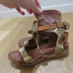 Thumbnail for A.S. 98 Ramos Clou Leather Gladiator Sandal Shoes in Tan US 8.5/9 Boho Grunge