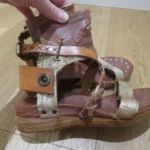 Thumbnail for A.S. 98 Ramos Clou Leather Gladiator Sandal Shoes in Tan US 8.5/9 Boho Grunge