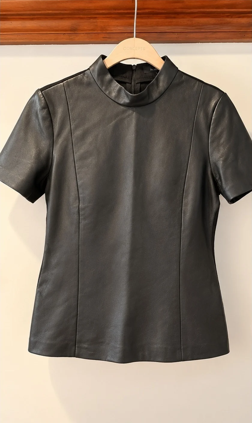 Judith et Charles – Haut en cuir véritable noir – Taille 10 – Fait au Canada 🖤 Judith et Charles seconde main