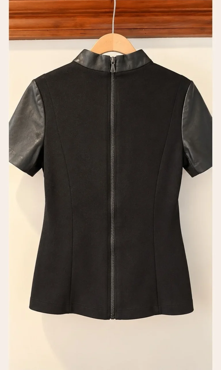 Image for Judith et Charles – Haut en cuir véritable noir – Taille 10 – Fait au Canada 🖤