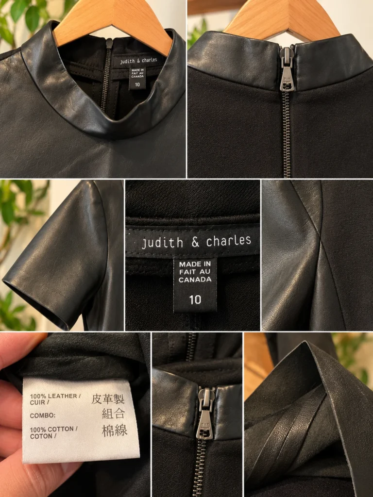 Image for Judith et Charles – Haut en cuir véritable noir – Taille 10 – Fait au Canada 🖤
