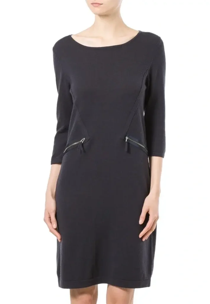 Image for Luisa Cerano – Black dress in wool, silk and cashmere – US size 4