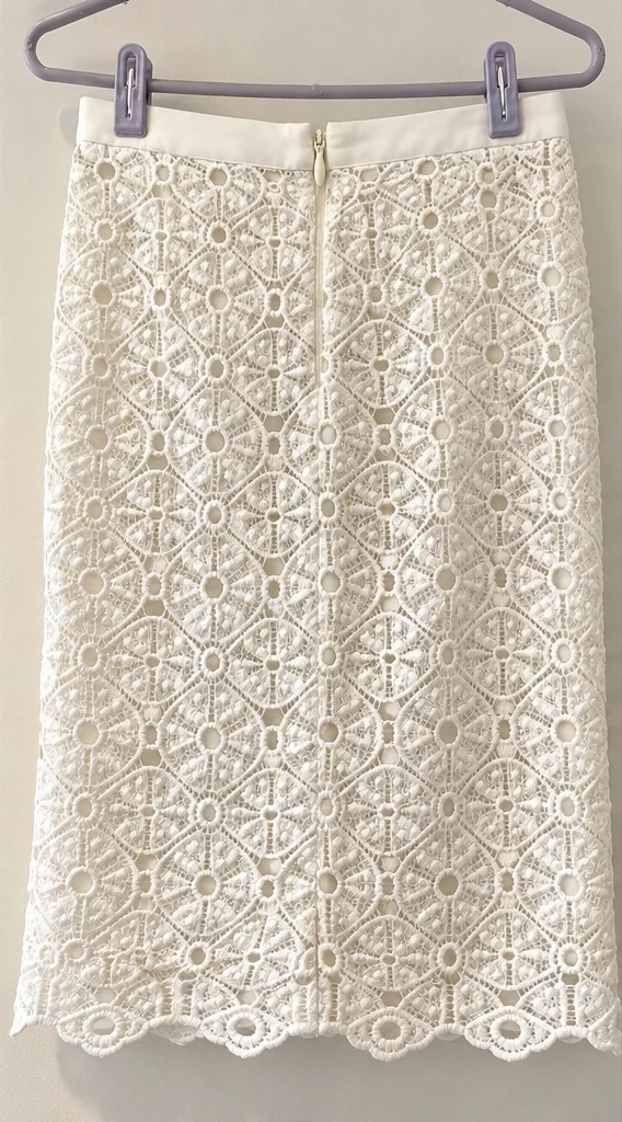 Image for Part Two – Ivory embroidered lace skirt – Size 34 EU