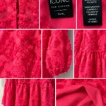Thumbnail for Icône par Simons – Robe rose fuchsia à fleurs texturées – XL