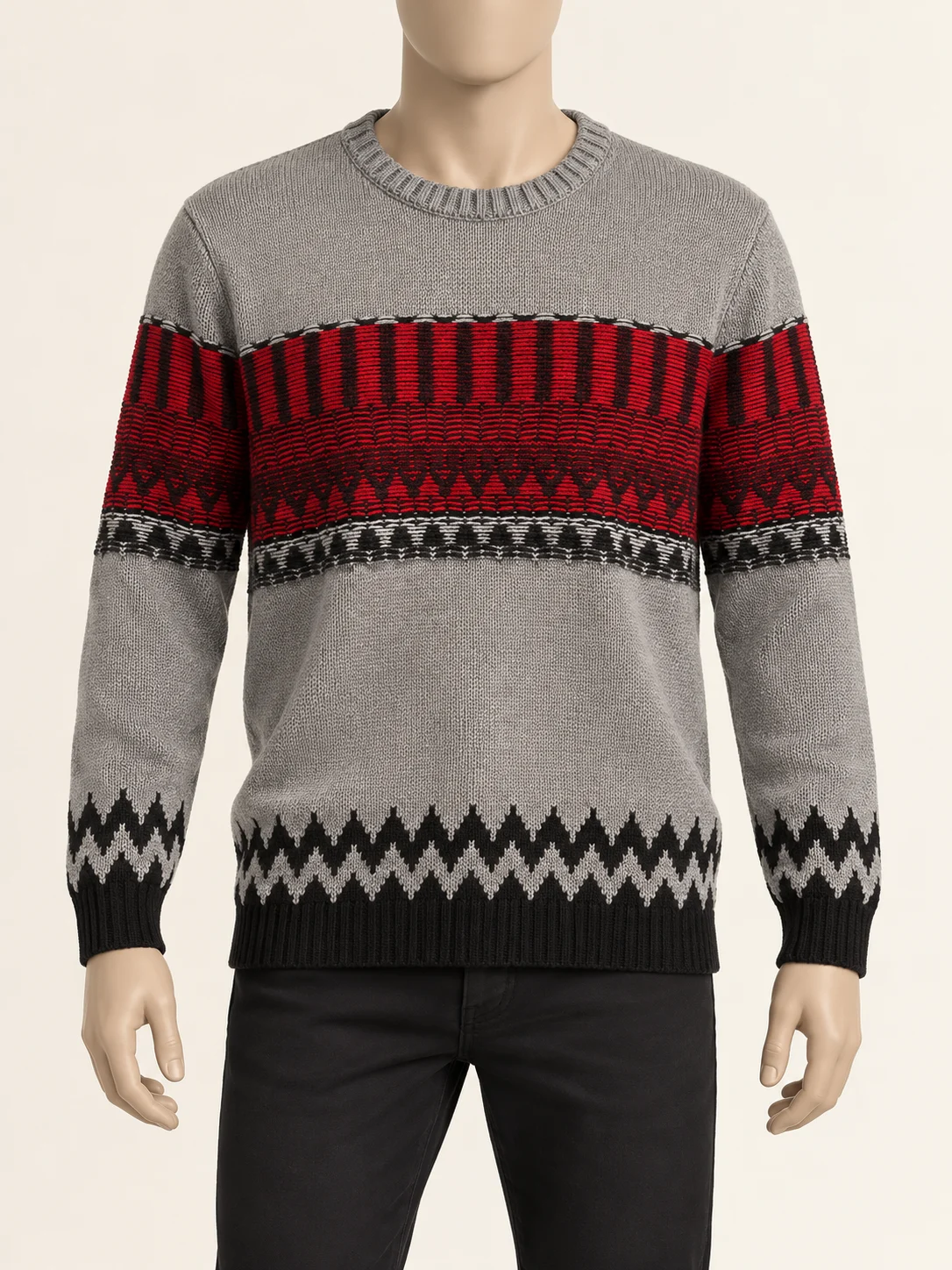 Canada – Chandail en tricot à motifs géométriques – Homme M Pajar seconde main
