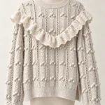 Featured thumbnail for Divided HM – Knitted jumper with pom-poms and broderie anglaise – M