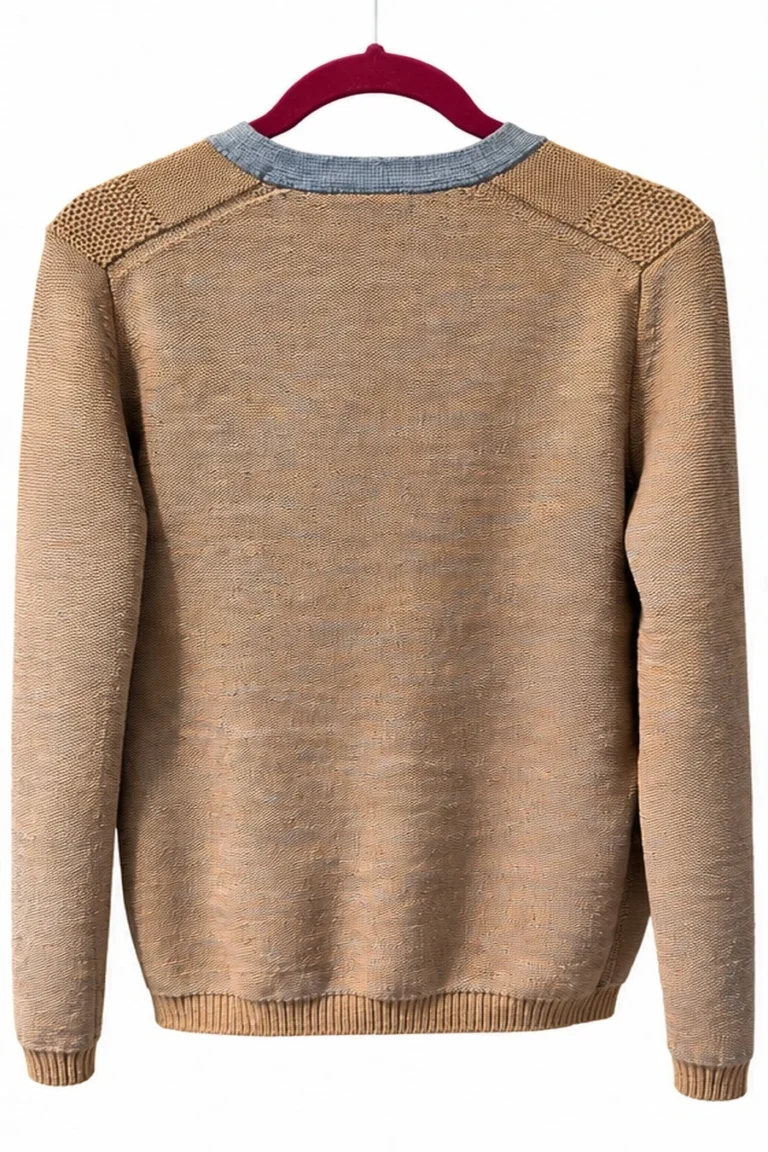 Image for 🤎 Black Brown 1826 – Cardigan en tricot texturé beige et bleu