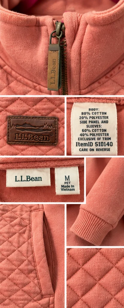 Image for L.L.Bean – Coral pink quilted jacket – Women’s M, Small
