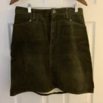 Featured thumbnail for Jupe courte en suède véritable vert olive Skotts Suede