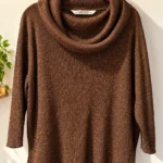 Featured thumbnail for Peter Nygård – Brown knitted top with gold glitter – Size 2X