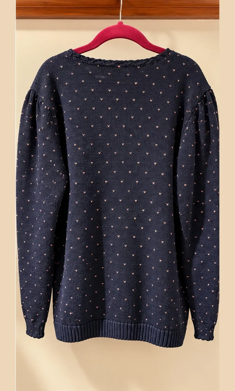 Image for Lady Outlook – Navy blue jumper with floral embroidery – 100% cotton