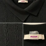 Thumbnail for Black ALIA jumper with a crossover neckline — Large