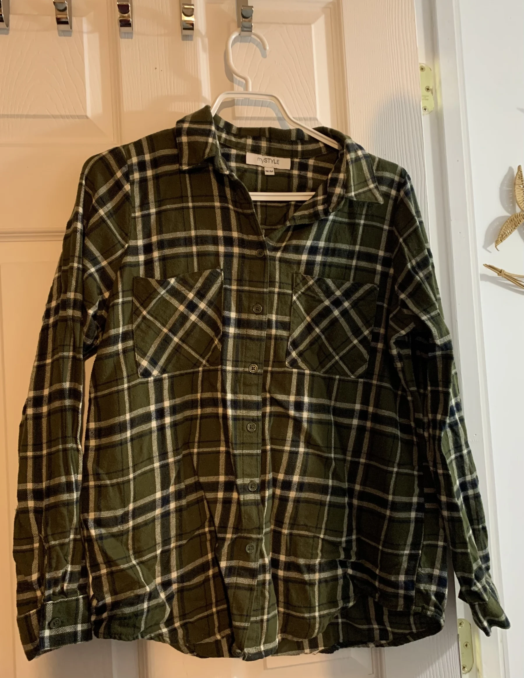 Chemise à carreaux verte mySTYLE – 100 % Coton – Taille M *Autre seconde main