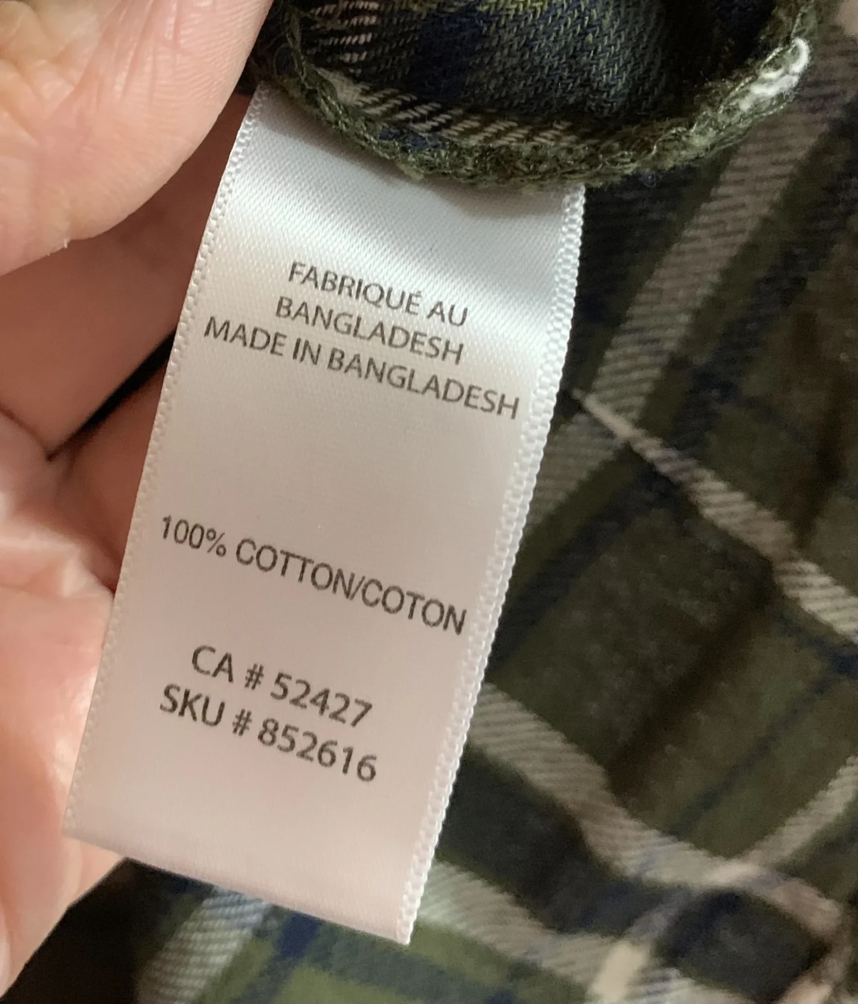 Image for Chemise à carreaux verte mySTYLE – 100 % Coton – Taille M