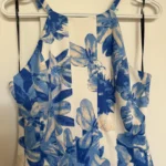 Thumbnail for Robe fleurie bleue et blanche Vince Camuto