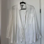 Featured thumbnail for Sarah Pacini white wrap-around shirt, Size 1