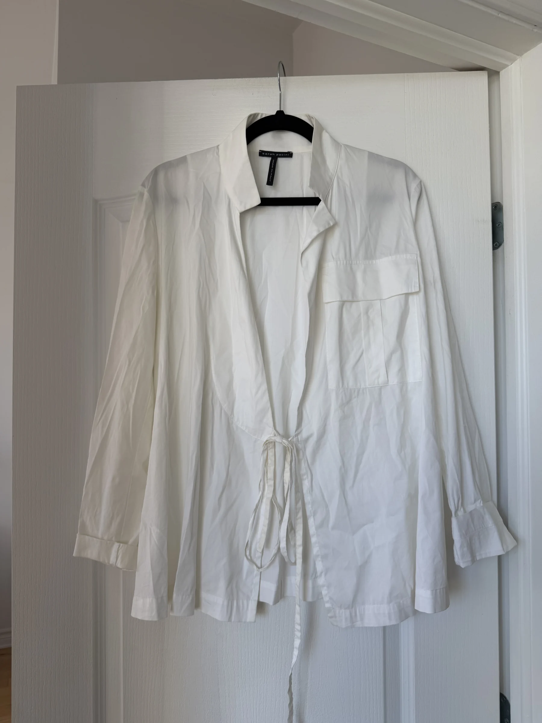Sarah Pacini white wrap-around shirt, Size 1 Sarah Pacini seconde main
