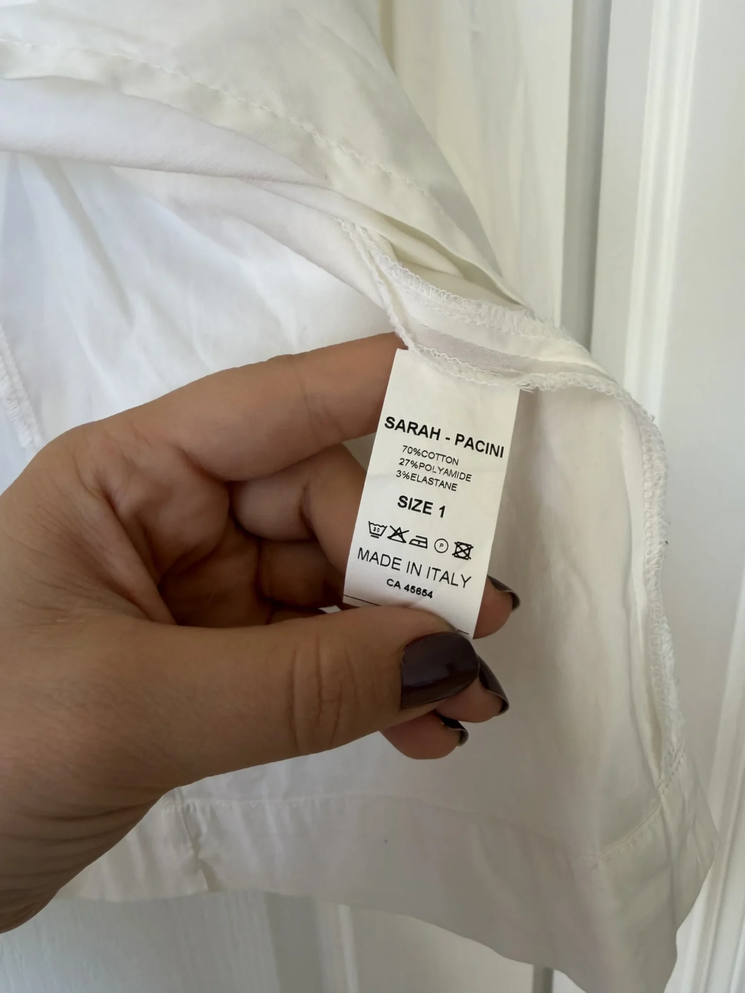 Image for Sarah Pacini white wrap-around shirt, Size 1
