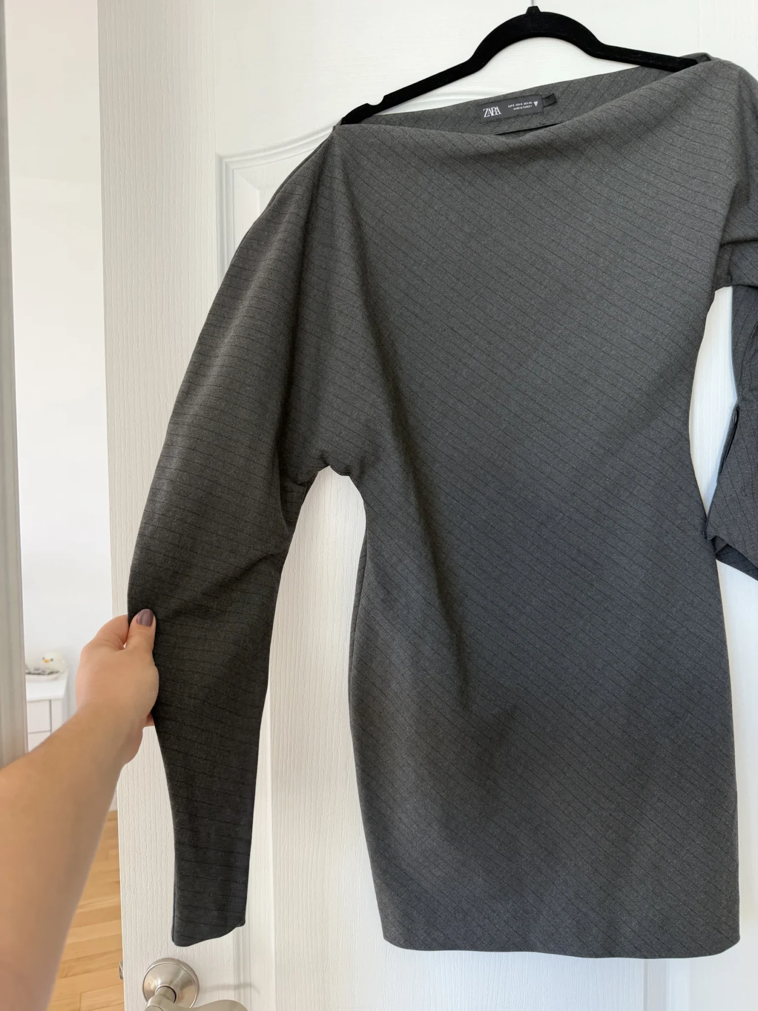 Image for Zara grey asymmetrical dress, size S