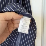 Thumbnail for Chemise Equipment 100% soie bleu marine à rayure taille M