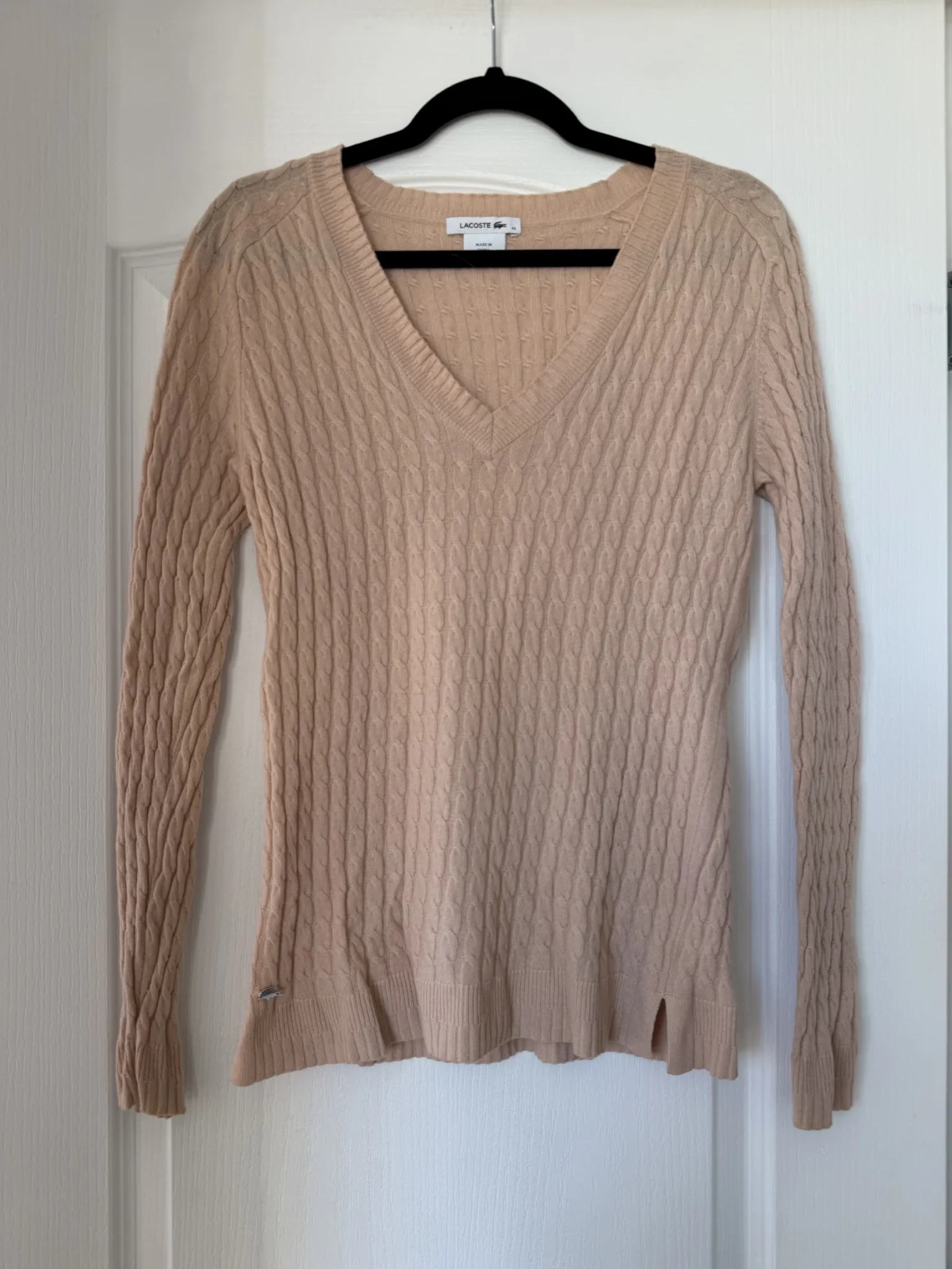 Featured image for Lacoste pale pink wool and cashmere jumper, size 40