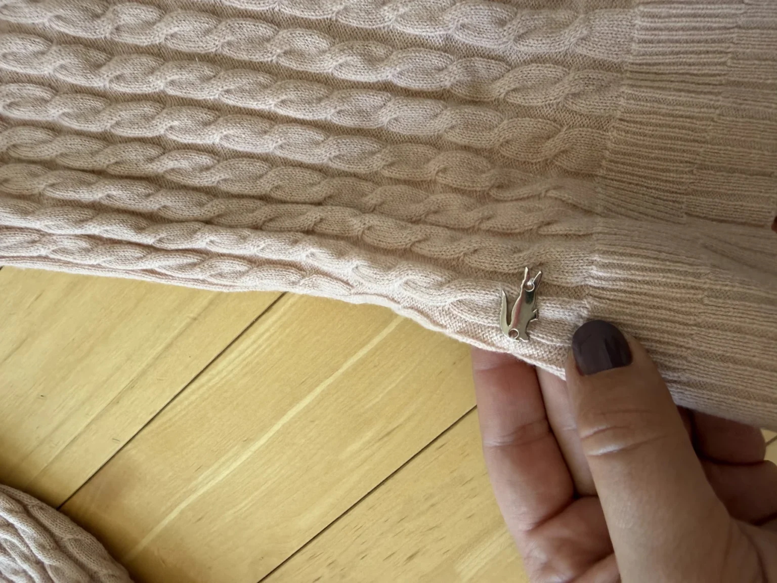 Image for Lacoste pale pink wool and cashmere jumper, size 40