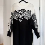 Thumbnail for Farm Rio black and white jumper dress, size L