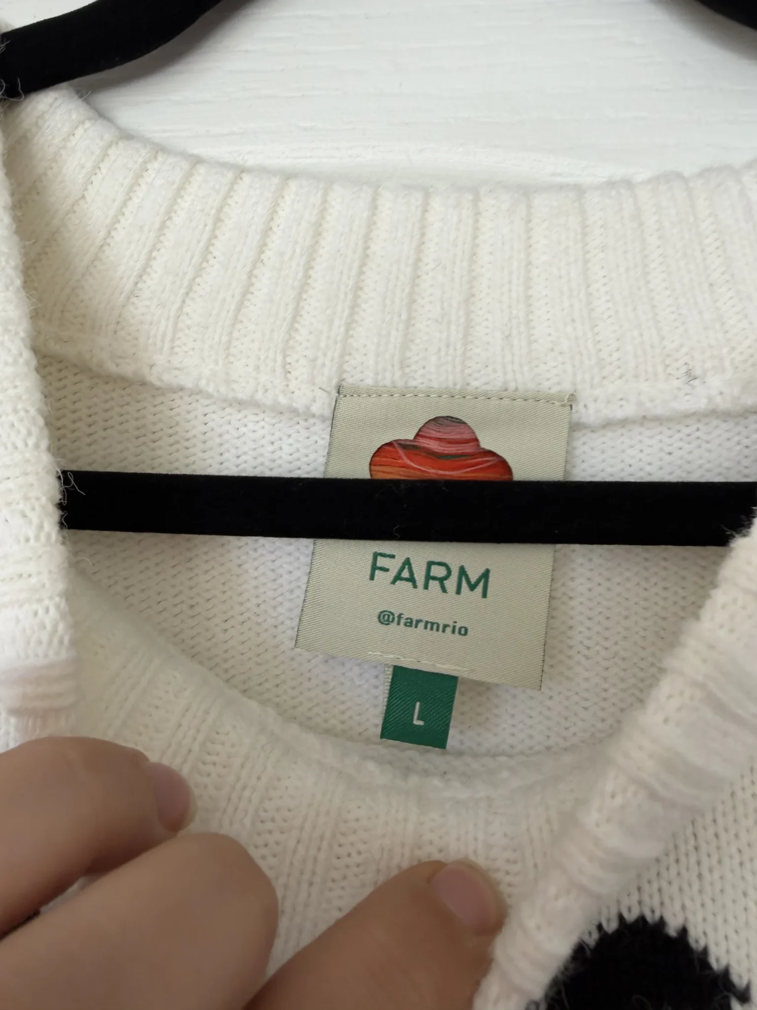 Image for Farm Rio black and white jumper dress, size L