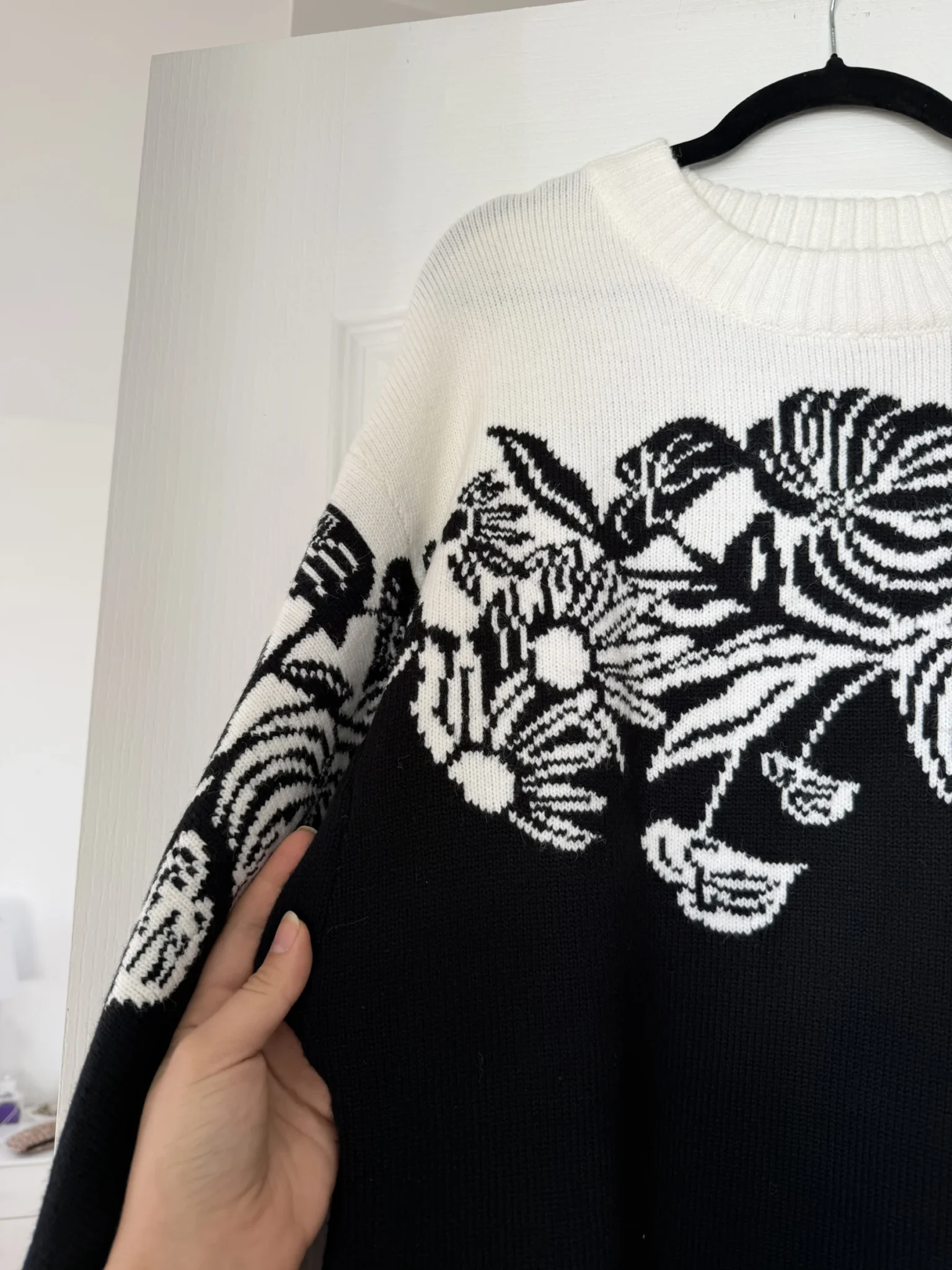 Image for Farm Rio black and white jumper dress, size L