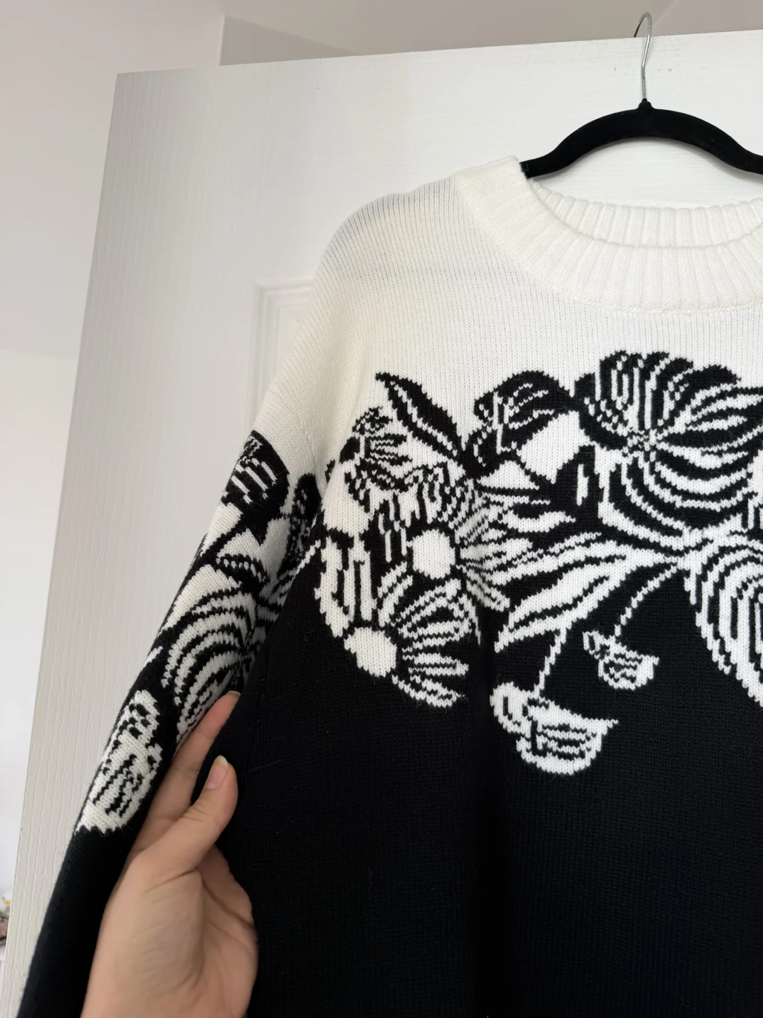 Image for Farm Rio black and white jumper dress, size L