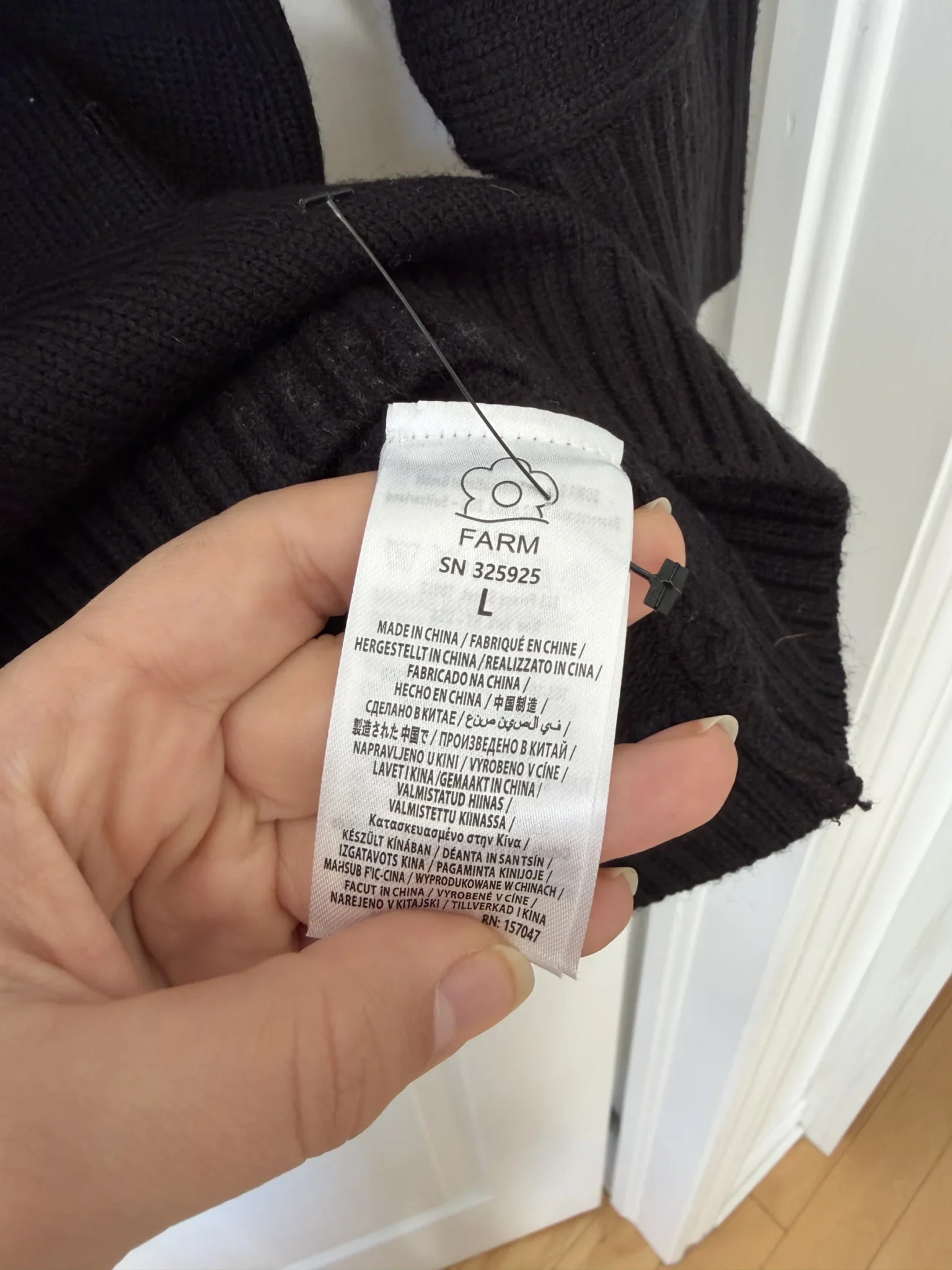 Image for Farm Rio black and white jumper dress, size L