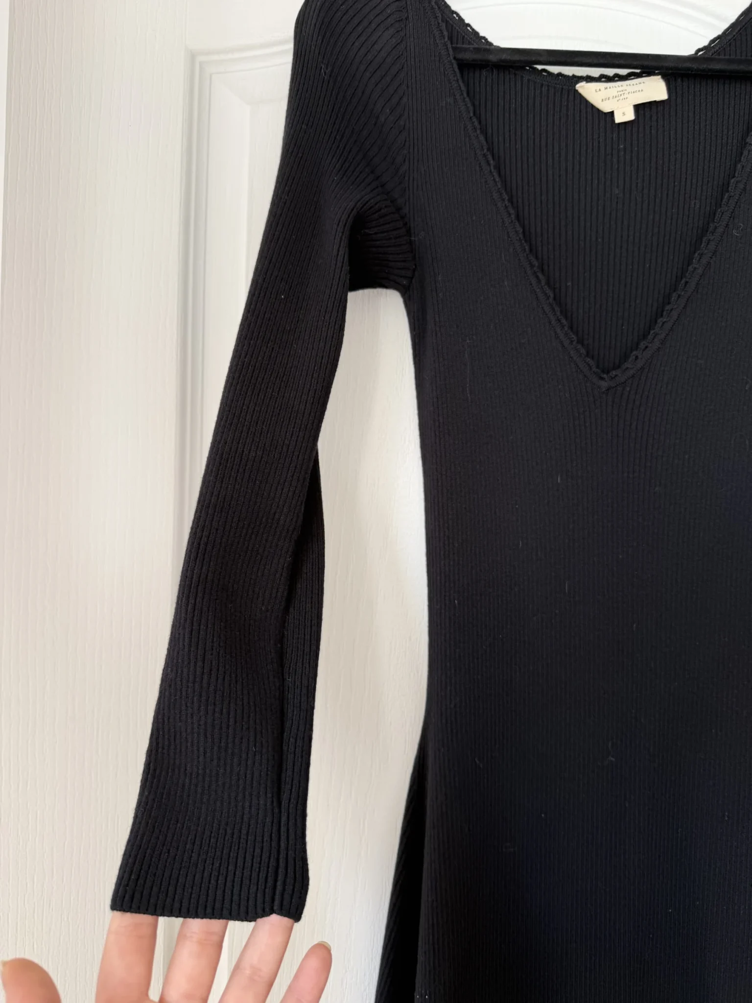 Image for Sézane long black jumper dress, size S, ‘Nour’ style