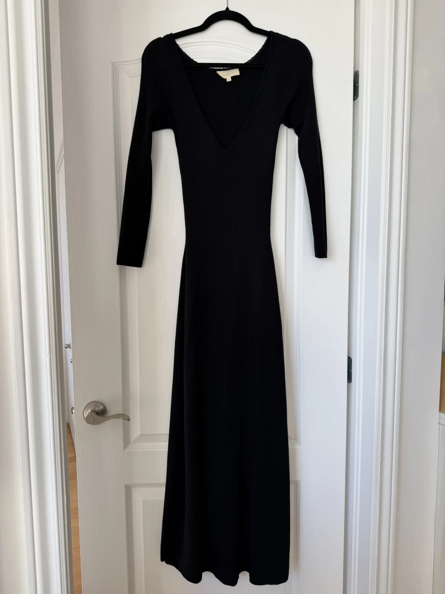 Image for Sézane long black jumper dress, size S, ‘Nour’ style