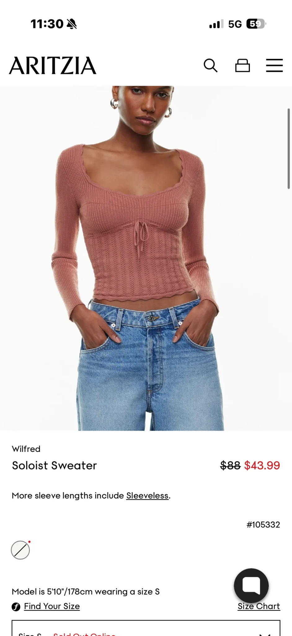 Image for Wilfred jumper in old rose, size M