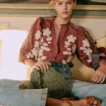 Featured thumbnail for Sézane embroidered blouse, size 38 (M)
