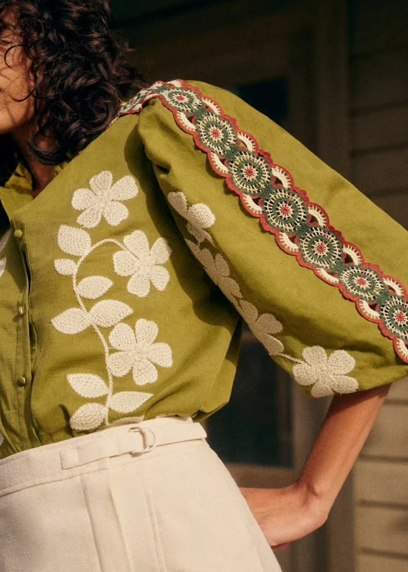 Image for Sézane embroidered blouse, size 38 (M)
