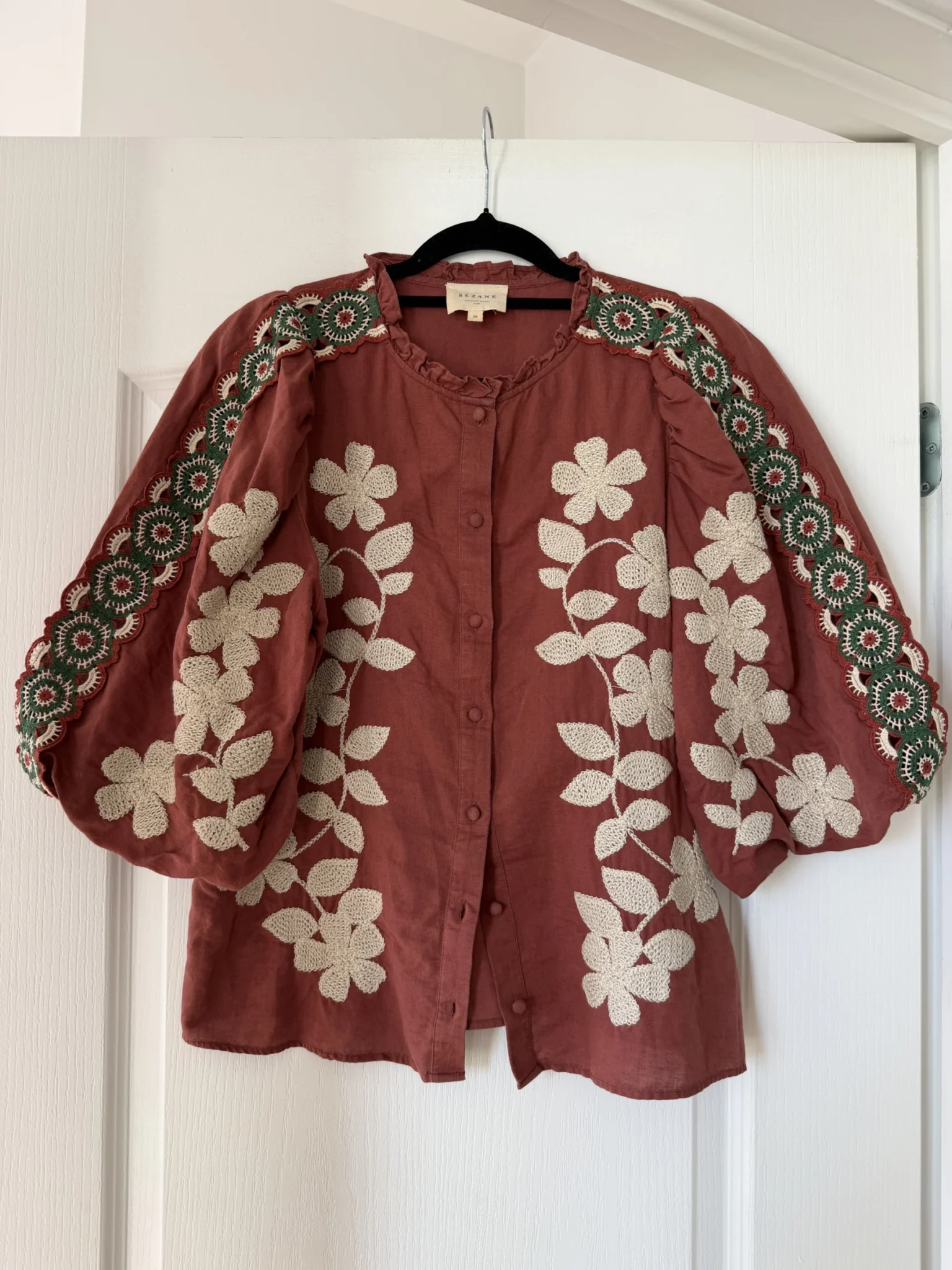 Image for Sézane embroidered blouse, size 38 (M)