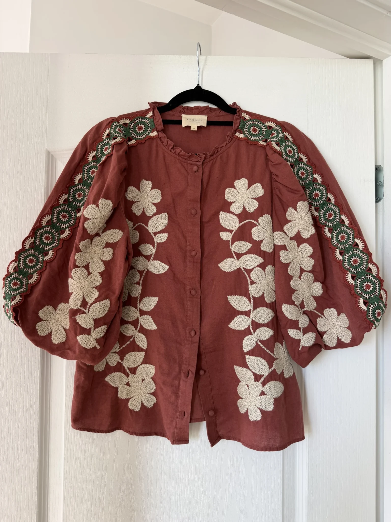 Image for Sézane embroidered blouse, size 38 (M)