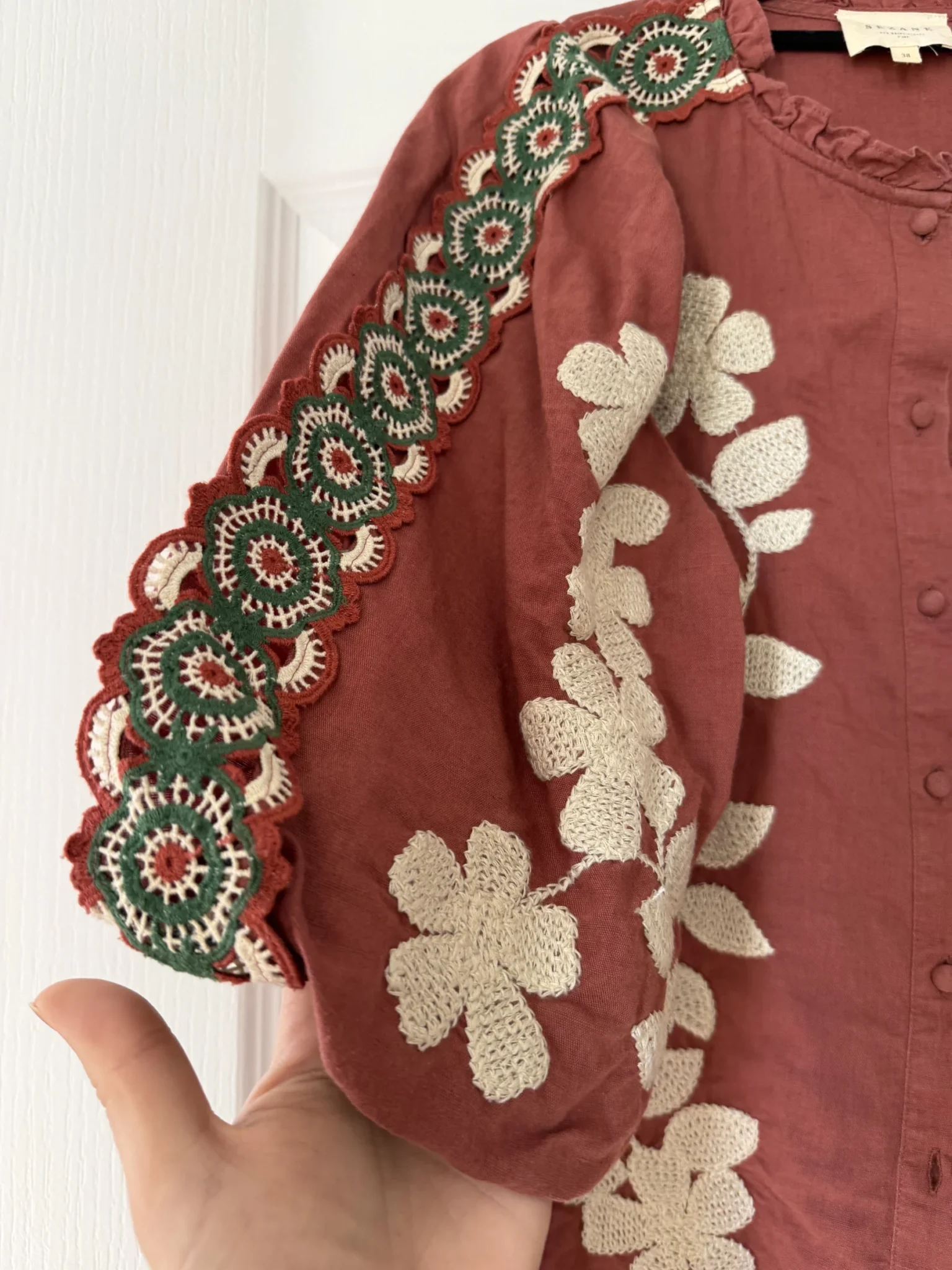 Image for Sézane embroidered blouse, size 38 (M)