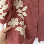 Thumbnail for Sézane embroidered blouse, size 38 (M)