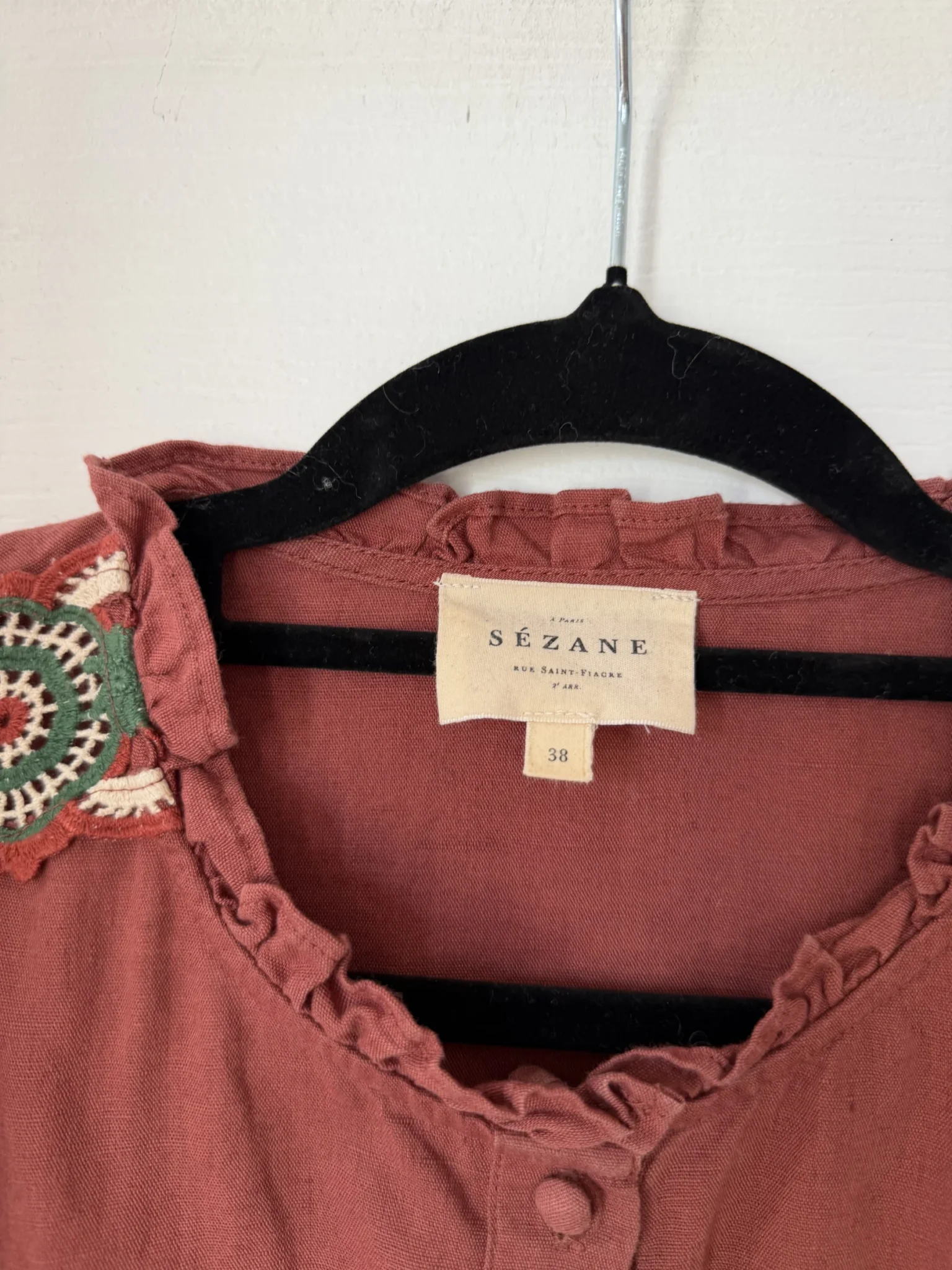Image for Sézane embroidered blouse, size 38 (M)