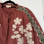 Thumbnail for Sézane embroidered blouse, size 38 (M)