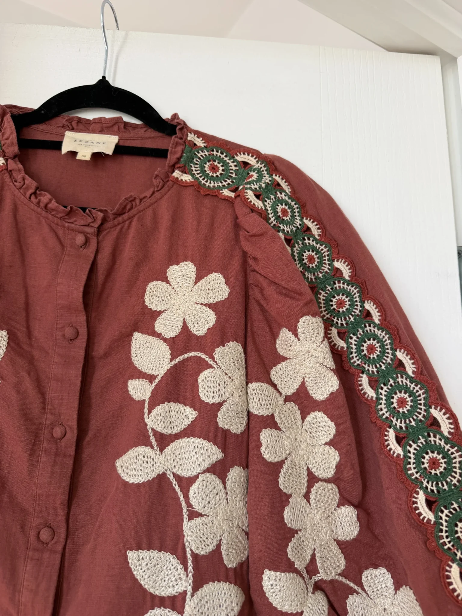 Image for Sézane embroidered blouse, size 38 (M)