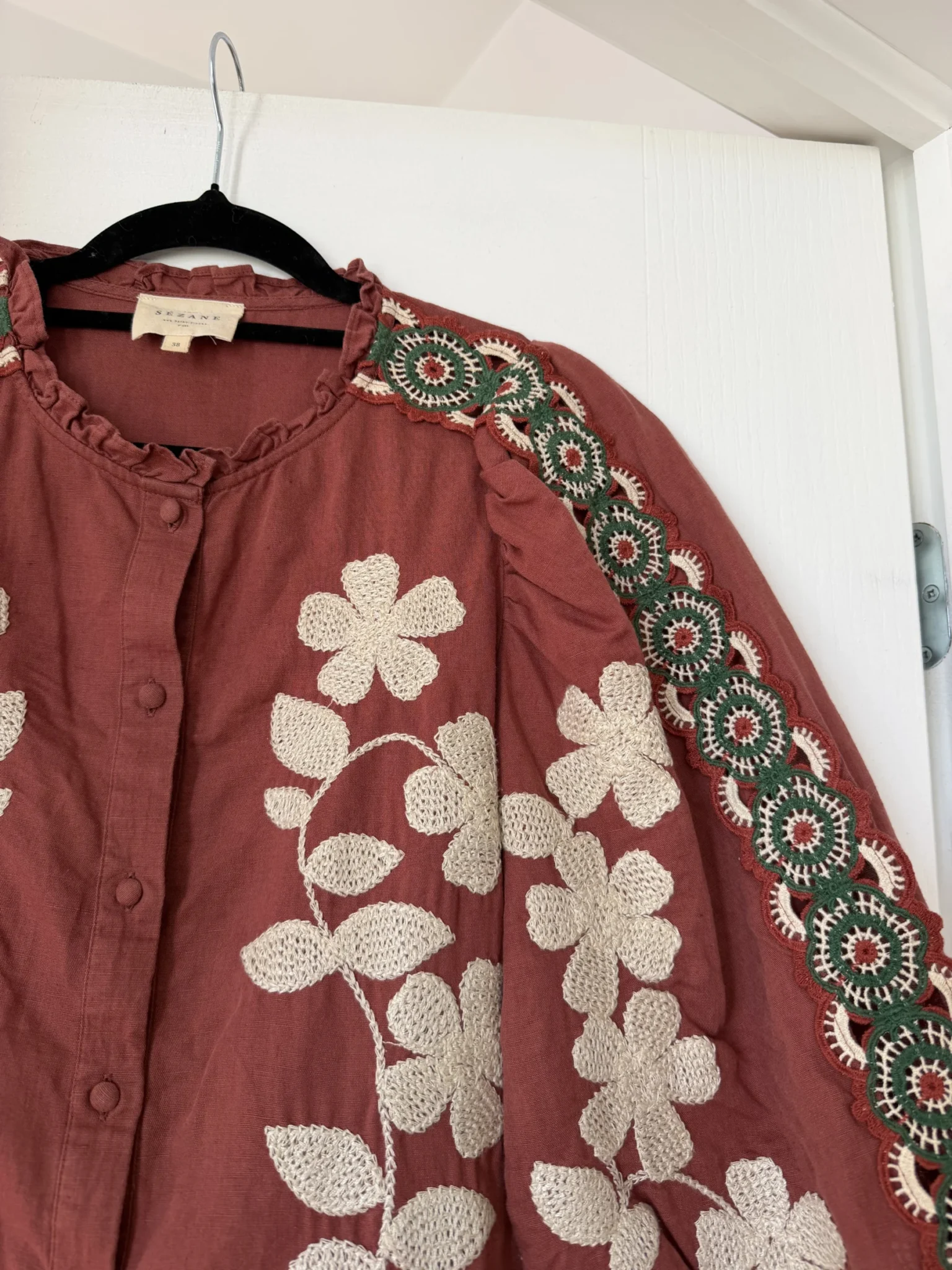 Image for Sézane embroidered blouse, size 38 (M)