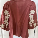 Thumbnail for Sézane embroidered blouse, size 38 (M)